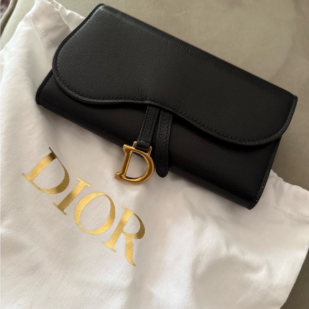 Dior Large Black Saddle Wallet